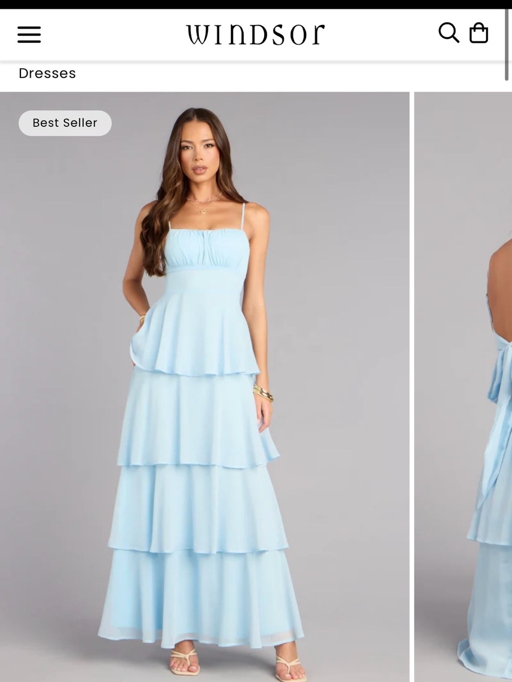 Sleeveless Tiered Maxi Dress in Light Blue